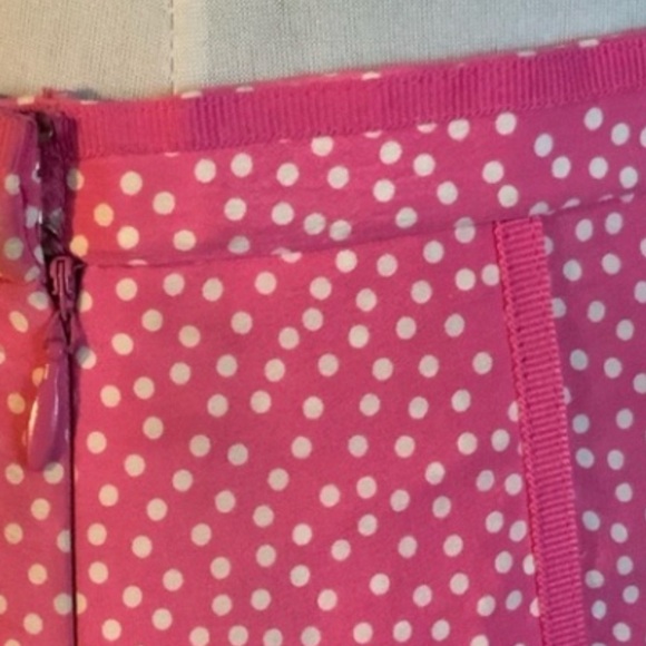 Pendleton 100% SILK hot pink & white TINY polka dot w pink grosgrain trim Sz 6 - Picture 3 of 13
